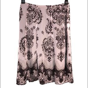 Pink Brown Boho Skirt, Size M